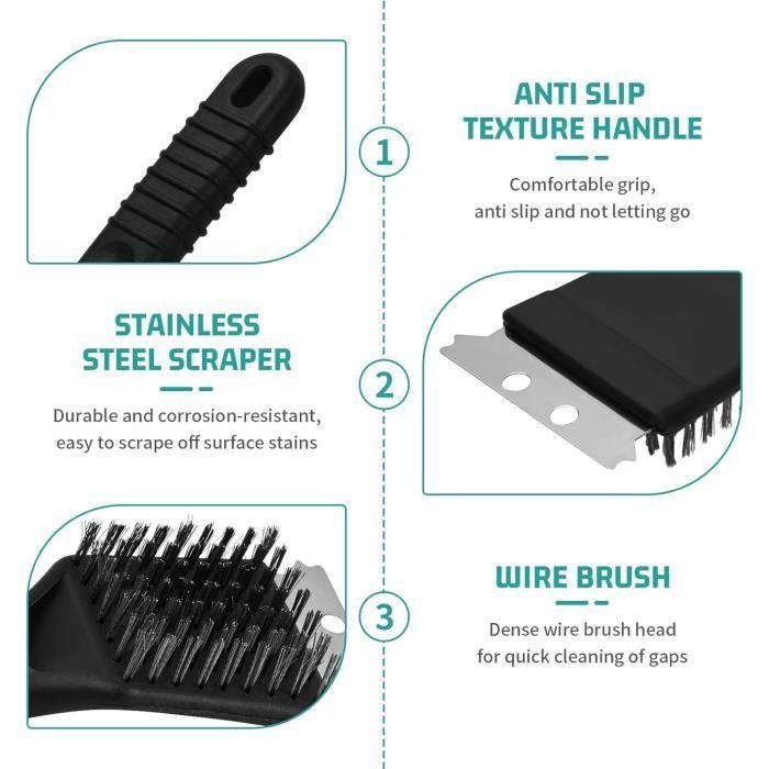 Temizleme Fırçası - Paslanmaz Çelik - 2'li Set - Kaymaz - Gazlı Barbekü için - Leke Çıkarma