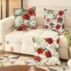 Classic Roses Flowers Cushion Cover Natural Linen Organic Fabric DoubleSided Printing Couch Pillow Covers Home Decor