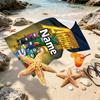 Custom Name Personalized Among Us Print Beach Towel, for Trip Camping Beach Party Home Decor, Birthday Gift for Family & Friends