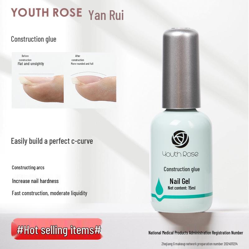 Yanrui Nail Strengthening & Matte Gel Polish Set for Rhinestones - Base & Top Coat Combo.