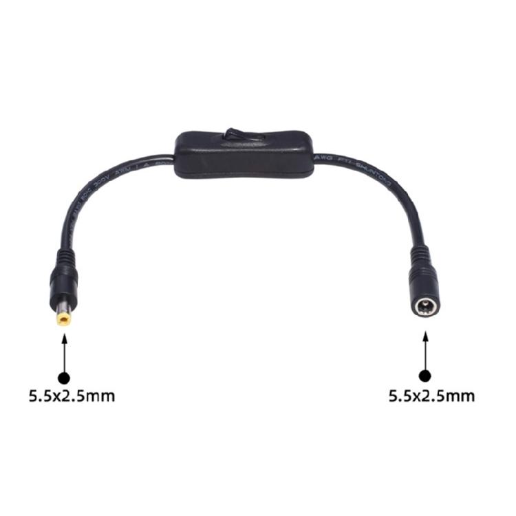 30cm Male to Female 5.5x2.5/5.5x2.1mm Plug DC Power Adapter Cable Extension Cord