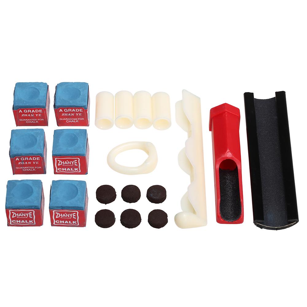 20 IN 1 Billiard Repair Kit Cue Tip Repair Tool Billiard Chalk Pool Cue Tips Cue Stick Ferrules Cue Tip Clamp Cue Tip