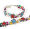 Women Fashion Vintage Ethnic Bracelet Korean Edition Double Layer Handicraft Retro Double Rowed Turquoise Bracelet Accessories