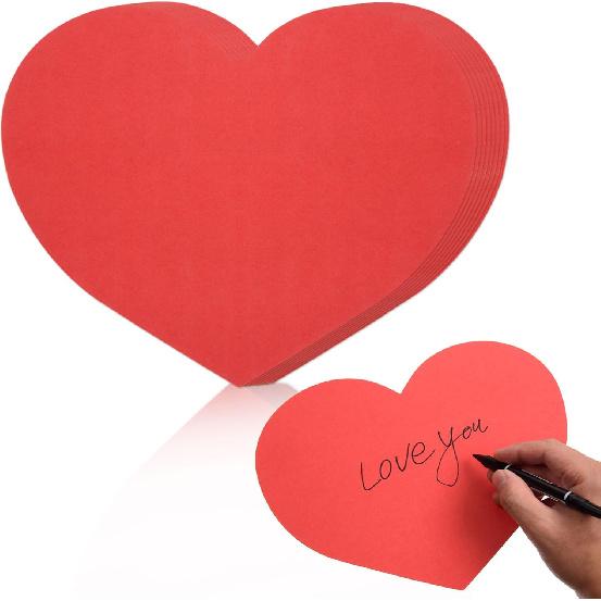 36 Pcs Large Red Heart Cutouts Paper Hearts Shape Cut-Outs Red Valentine’s Day Heart Cutouts Decorations for DIY Valentine’s Day Craft Love and красный