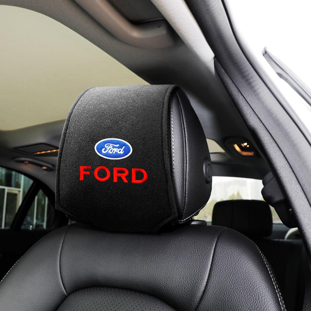 IARW2 Car Headrest Cover Head Rest Cushion Leather Neck Pillow Case For Ford Focus Escort Fusion Kuga Ecospor Car Interior Accessories