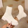 Scarpe Taglie Forti da Donna 35-42 Moda Autunnale Donna Slip-on Piattaforma Rete Traspiranti Comode Stivali Ballerine Casual Scarpe da Donna