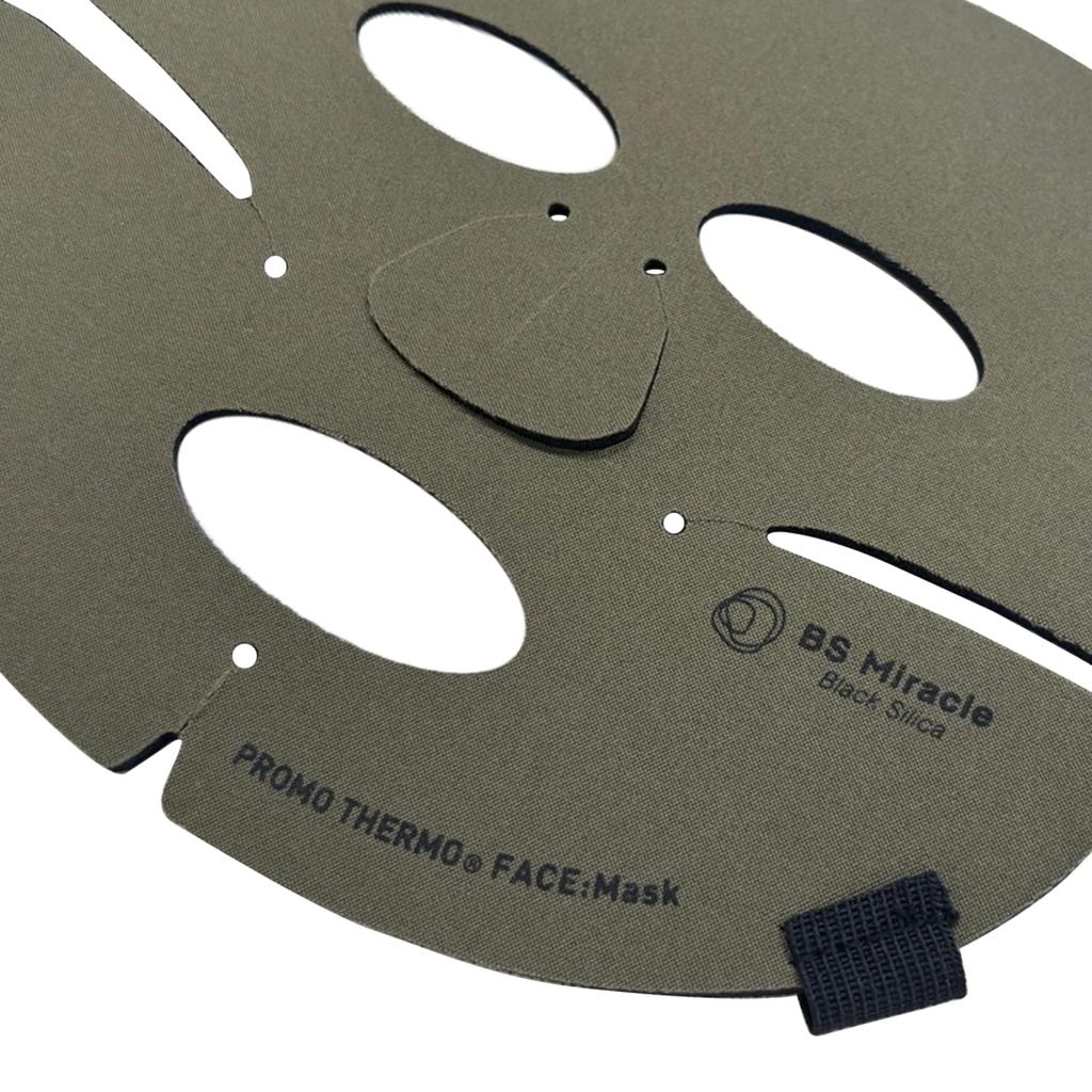 Promo Thermo Face Black Silica Far Infrared Reusable Made In Olive One Size Fits Most [PROMO THERMO] FACEMask Mask, Pack, Heat, Skincare, Japan,