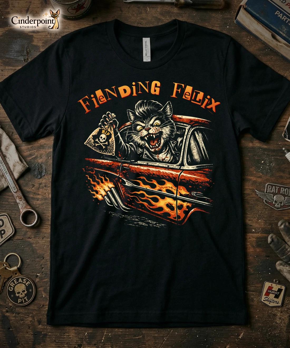 

Evil Felix Fallen Cat T-shirt - Kustom Kulture Cat Hot Stick Printed T-shirt for Men and Women Casual Street Fashion - Men s ... S разноцветный