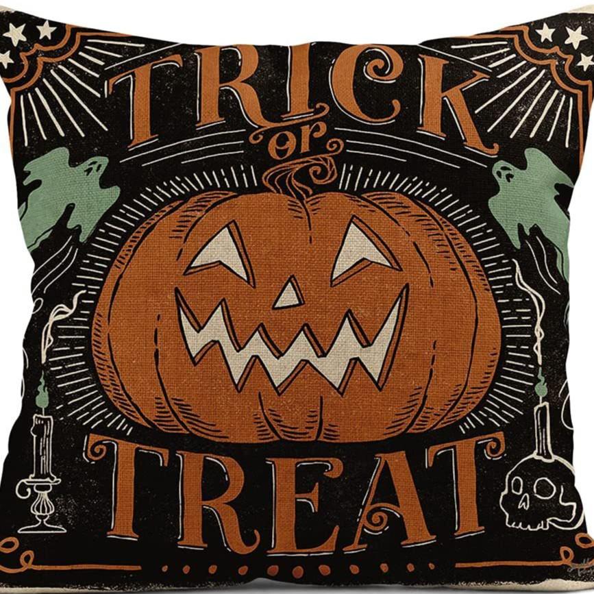 Halloween Pumpkin Letters Pushing Cover New Style Pushing Pillow Cover Pumpkin Festival Cushion Backrest Cover