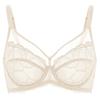 Large Size Bra for No Makes You Look H95 [DOBREVA] Women, Lace, See-through, Sexy, Underwired, Pads, Smaller, Parchment,