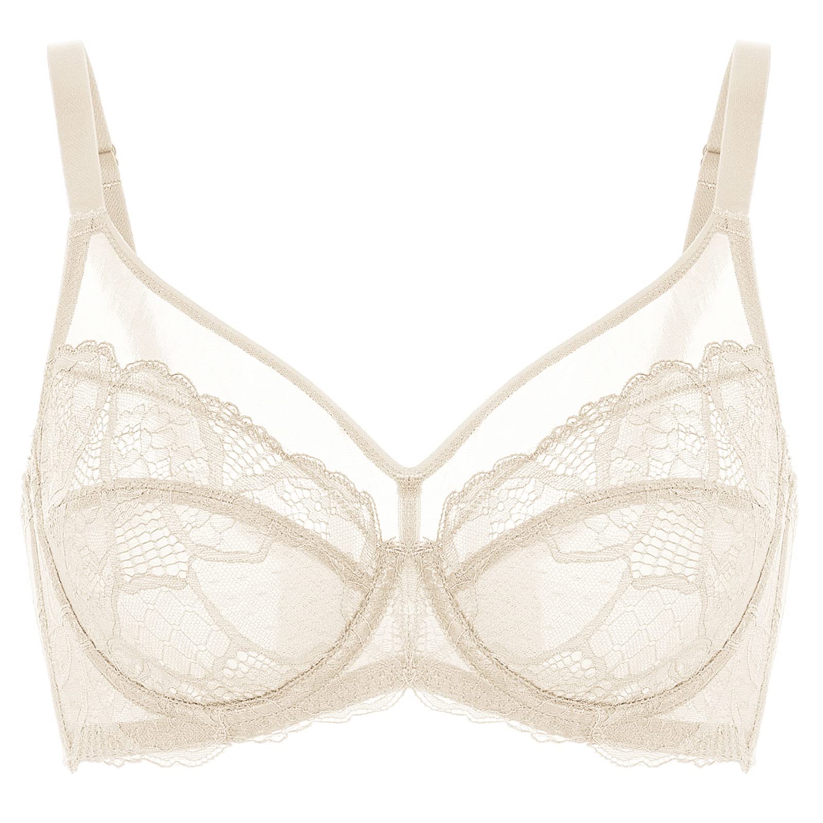 

Бюстгальтер большого размера для Нет Делает Вас Похожей H95 [DOBREVA] Женщины, Кружево, Прозрачный, Сексуальный, На косточках, С вкладышами, Меньше, Пергаментный,