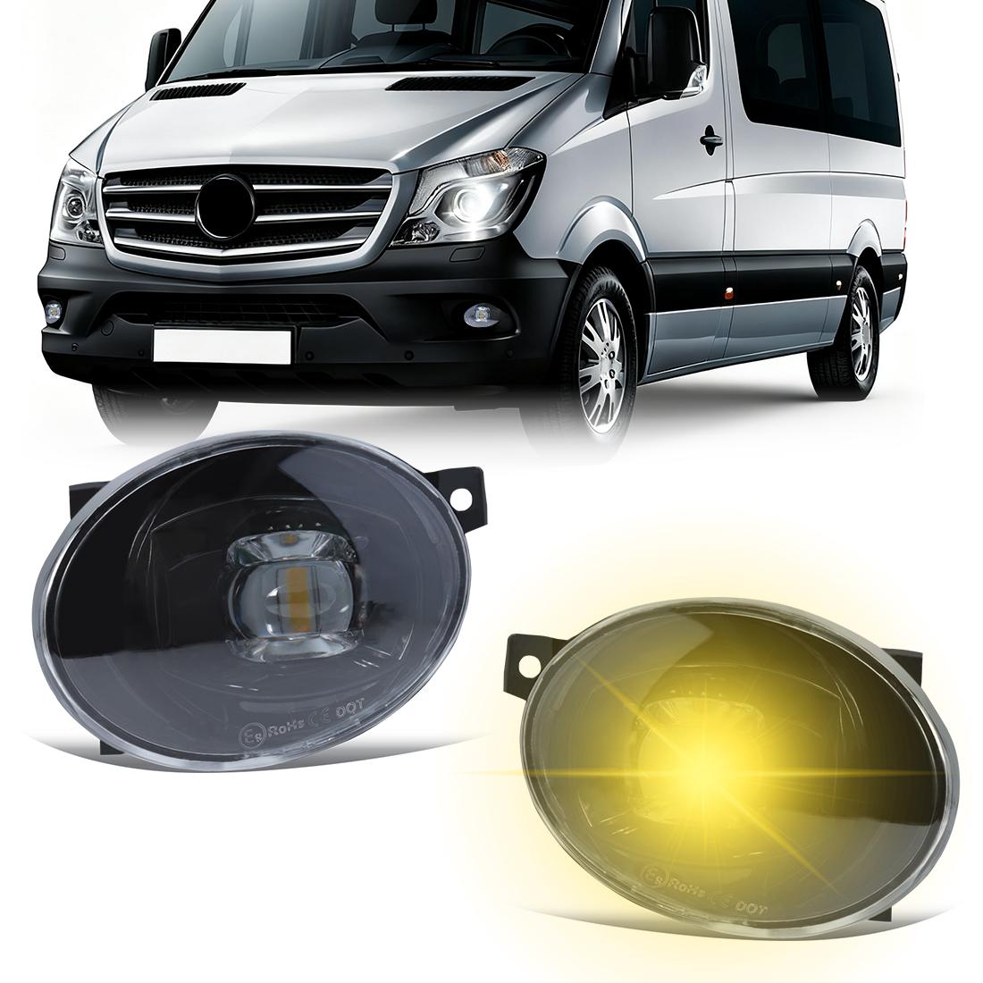 

Светодиодная противотуманная фара для Benz Sprinter W907 W910 Противотуманный фонарь Передний бампер Стекло Фара для вождения Автоаксессуары 2H0941699 led yellow