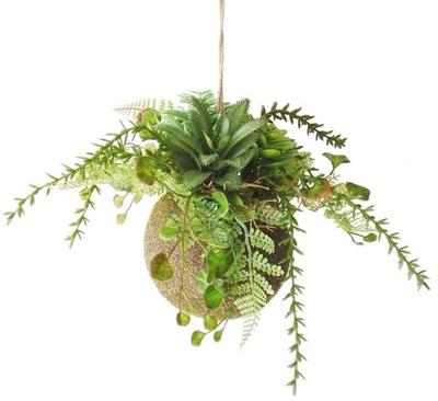 [Faux Moss Ball with Twine] Faux Succulents, Hanging Plants, Artificial Greenery, Succulents, Cacti, Decorative Plants, Stylish Hanging