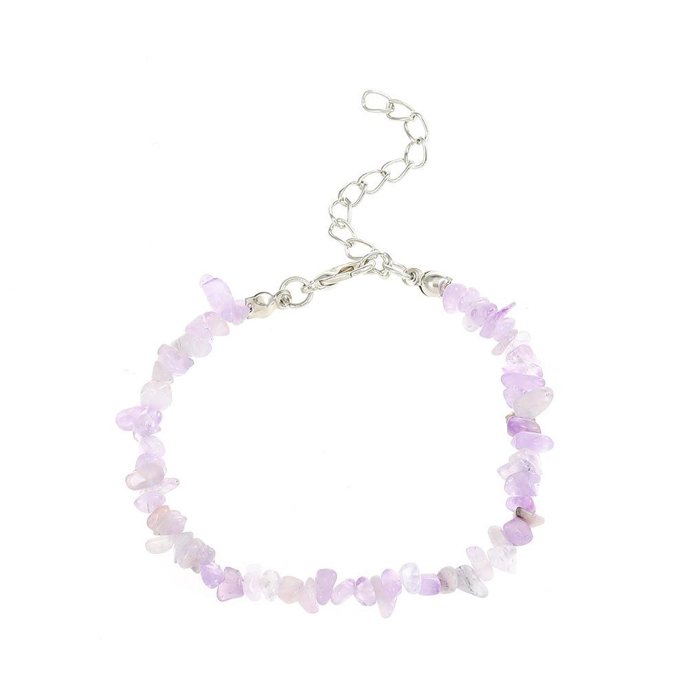 Natural Stone Irregular Woven Bracelet, Ethnic Seaside Beach Wind Special-shaped Crystal Gravel Bead String DIY Jewelry.