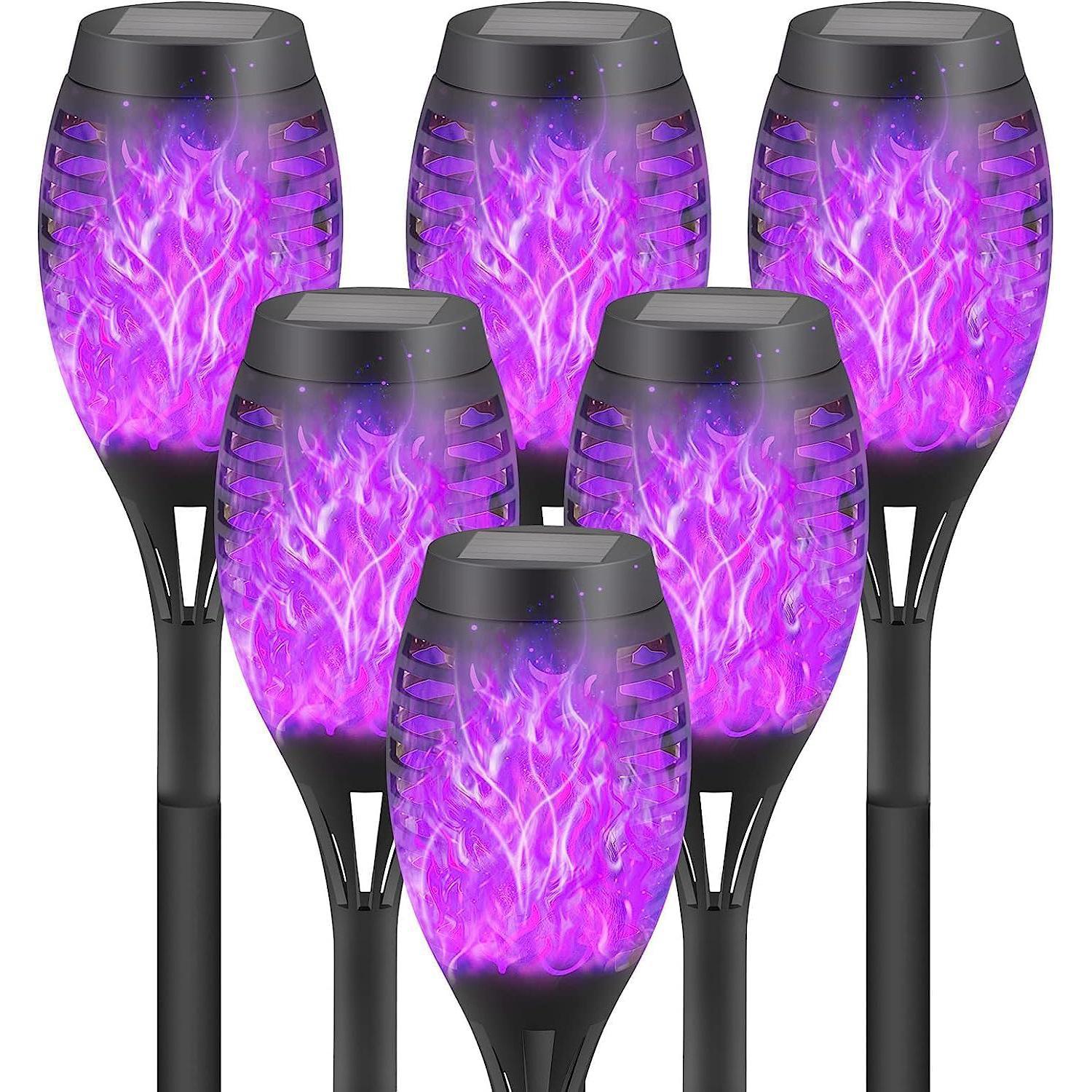 

Солнечный светодиодный факел для украшения сада и ландшафта 12LED small torch (pattern) фиолетовый