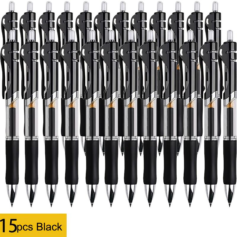 

A Set of 15 Transparent Push-Type Gel Pens with 0.5Mm Medium Point, Providing Smooth Writing - Back-To-School Season And Exams чорний
