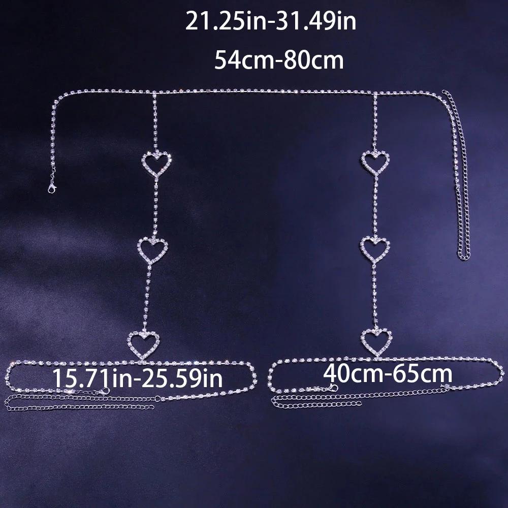 Stonefans Fashion Vintage Heart Thigh Chain Crystal Jewelry  Garter Personality Female Belt Belly Love Leg Chains for Women Body