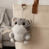 Soft Grey Cat Key Chain PP Cotton Cute Pet Pendant Creative Plush Doll Key Ring  Girls