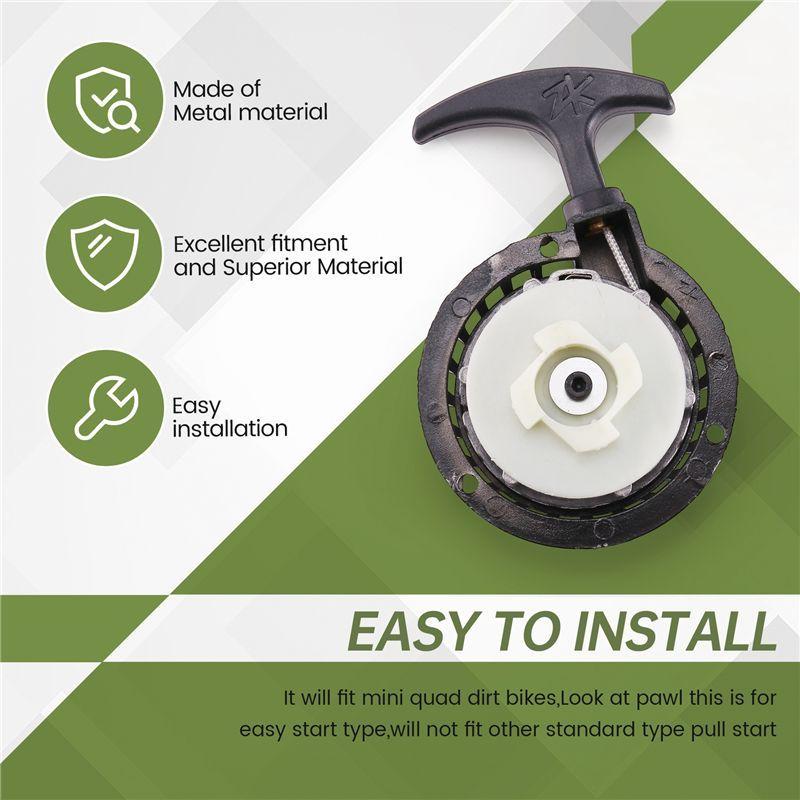 Precise Black Metal Mini Moto Easy Pull Start For 49Cc Mini Quad Dirt Bike Air