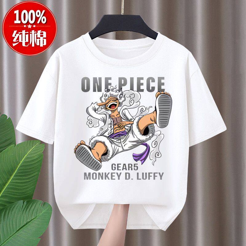 Pure Cotton ShortSleeved TShirt for Children Summer Stylish Top Anime Character Kids Clothing