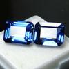 16 Carat CERTIFIED Loose Gemstone Natural Blue Tanzanite Emerald Cut Pair multiQ 00J