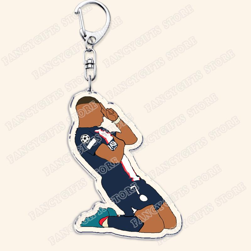 Popular Soccer Ball Player Keychains for Accessories Bag Football Key Chain Ring Fans Gifts Friends Keyrings 4