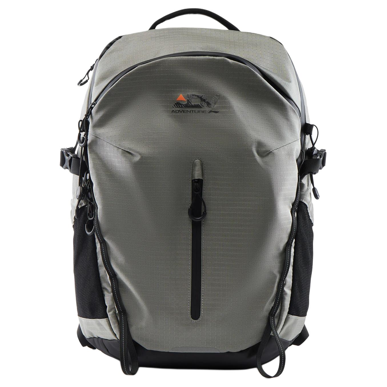 Li Ning Running Series Printed Design Zipper Closure Nylon Backpack Unisex Backpack Gray ABSV261-2 Gray