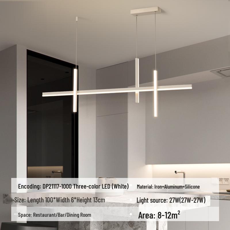 Nordic Minimalist Long Strip Pendant Light for Modern Dining Room or Bar