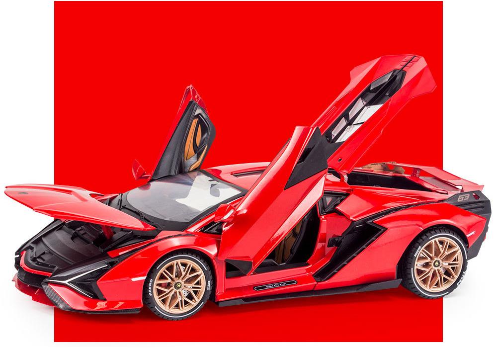 Duży rozmiar 1:18 Sina Samochód Sportowy Metalowy Model Samochodu Odlewy Ciśnieniowe i Pojazdy Zabawkowe Symulacja Metalowego Modelu Samochodu Dźwięk i Światło Zabawka dla Dzieci Prezent