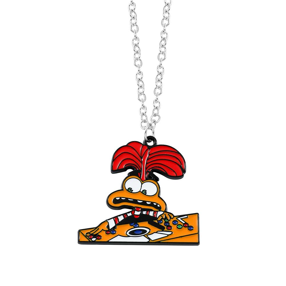 

Anime Inside Out Peripheral Necklace Cartoon Figure Fear Anger Disgust Pendant Neckchain For Friends Jewelry Accessories