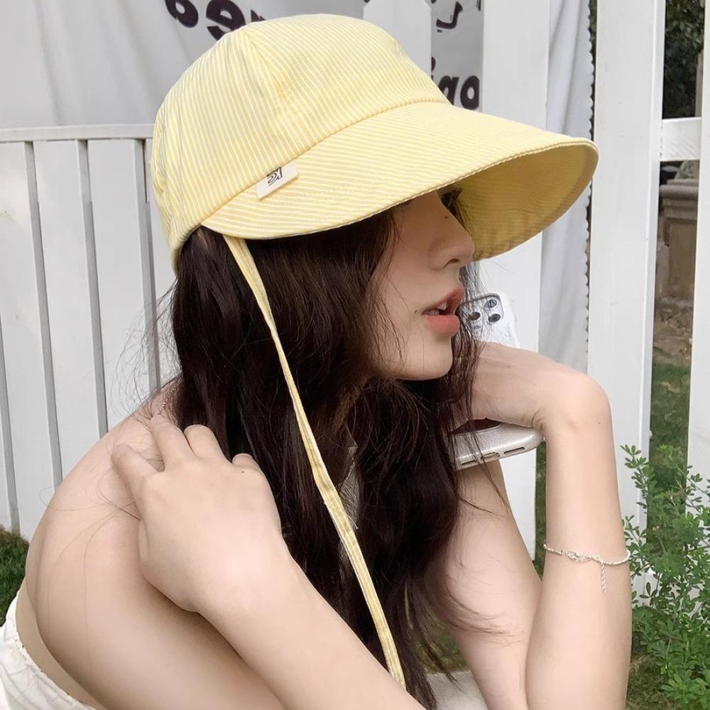 

Colorful Stripes Baseball Hat Wide Brim Fisherman Hat New Duck Tongue Hat Outdoor Sport жовтий