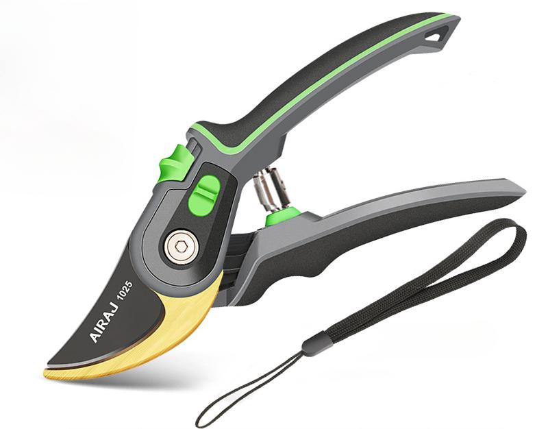 AIRAJ Industriequalität Gartenscheren sind arbeitssparende Gartenwerkzeuge mit scharfen Klingen zum Beschneiden von Bäumen und Schneiden von Blumen.