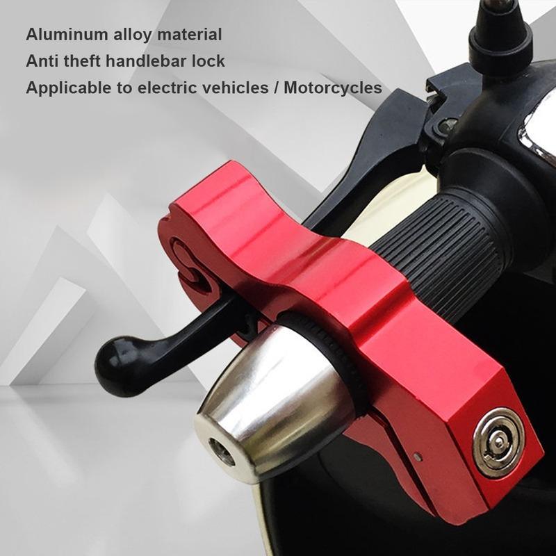 Motorcycle Handlebar Lock Handlebar Brake Handle Solid Lock Imitating Steal Lock Pull Rod ATV Dirt Street Bikes Anti Theft