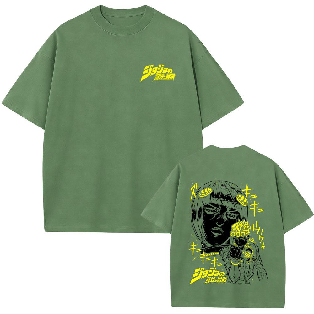Anime Jojos Bizarre Adventure Bruno Bucciarati Giorno Giovanna Graphic T Shirt Fans Gift Unisex Fashion Unisexga Oversized Tshirts