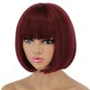 MERISIHAIR Short Straight Bob Synthetic Wigs with Bangs for Black Women Heat Resistant Wig for Cosplay Party Daily Hair