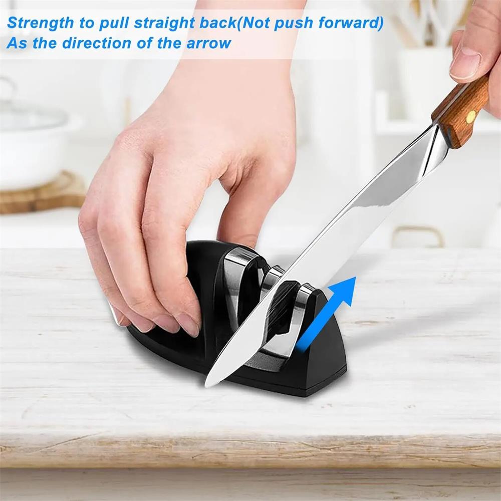 Knife Sharpener 2-Stage Preset Coarse & Fine Slots Knife Sharpening Professional Knife Sharpeners for Kitchen Knives