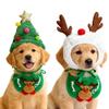 cat Dog Hat Drool Towel Christmas Costume Funny Cute Festive Pet Hat And Bandana Apparel Puppy Costumes Pet Decoration