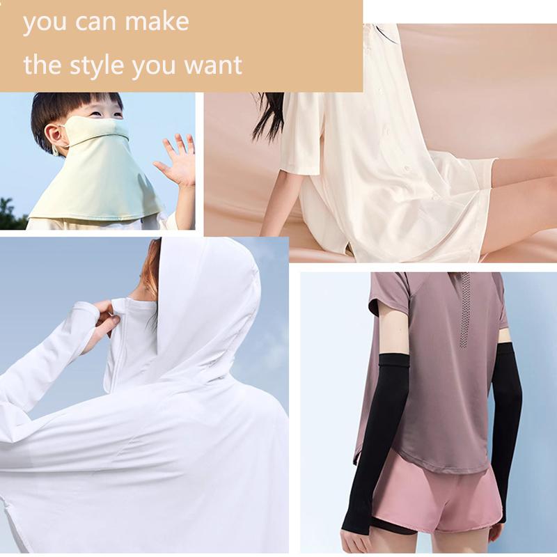 1m/2m/3m Thin Four Sided Elastic Ice Silk Fabric for Sunscreen Clothing,Ice Sleeves,Pajamas,Dresses Lining DIY Clothing Fabric