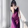 Ice Silk Lace Nightgown with Camisole - Women's Sexy, Long, Spring/Fall Home Wear