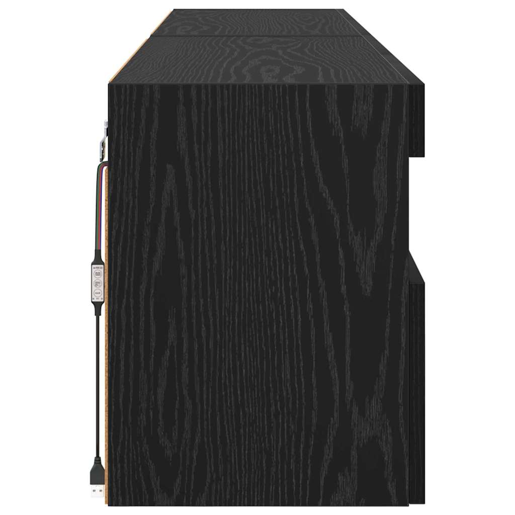 TV Wall Shelves 2 pcs Black Oak Effect 80 x 30 x 40 cm