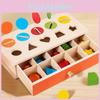 Wooden Montessori Educational Toy Color Shape Matching Coins Storage Box For Toddlers