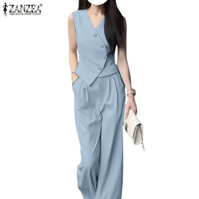 Lässiges zweiteiliges Anzug-Set für Damen mit ärmelloser Weste und Hose