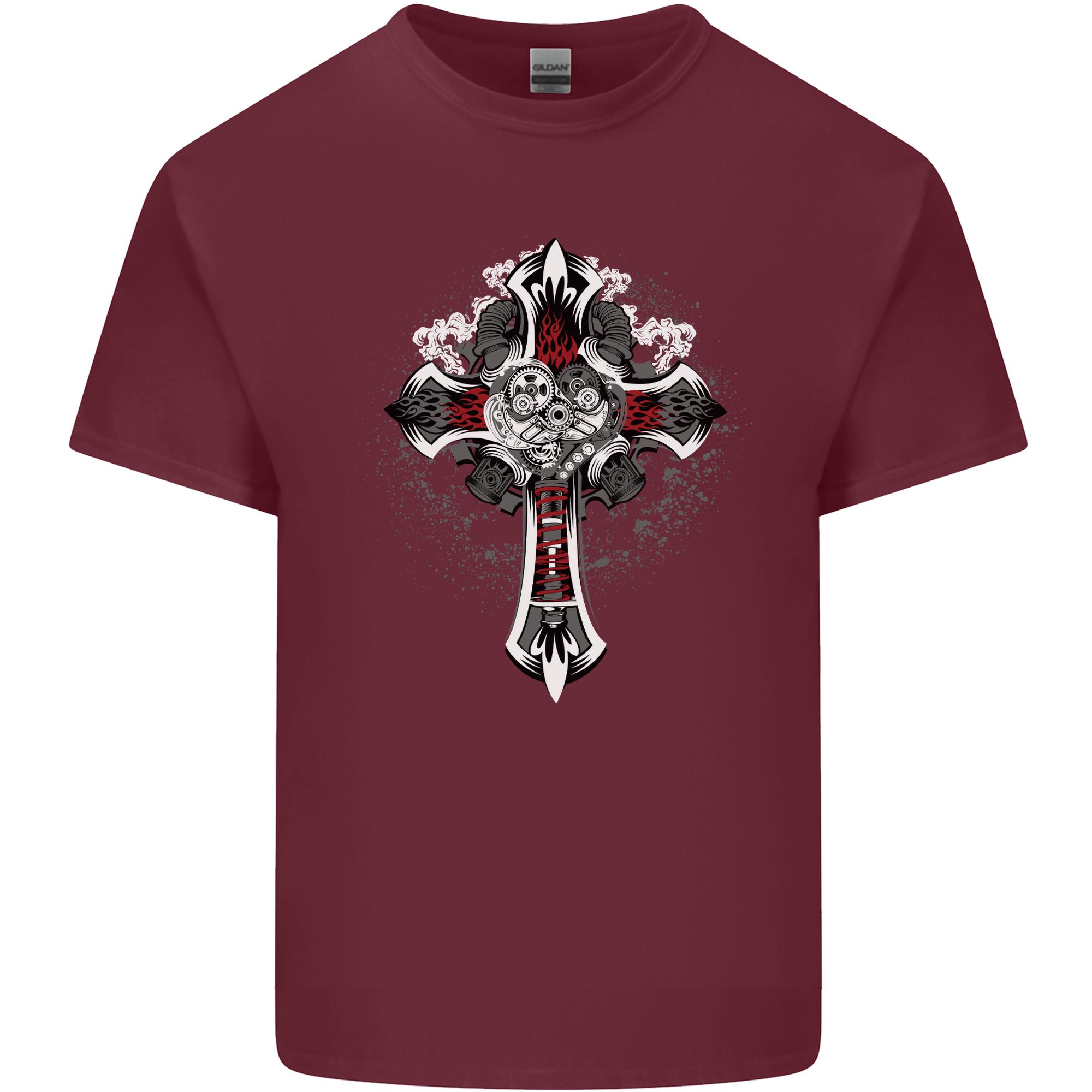 Steampunk Cross Gothic Heavy Metal Biker Unisexs Light Cotton TShirt S