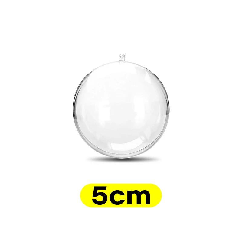 Christmas Hollow Ball Pendent Ornament White Transparent Plastic Hanging Balls New Year Festival Wedding Party Home Decoration