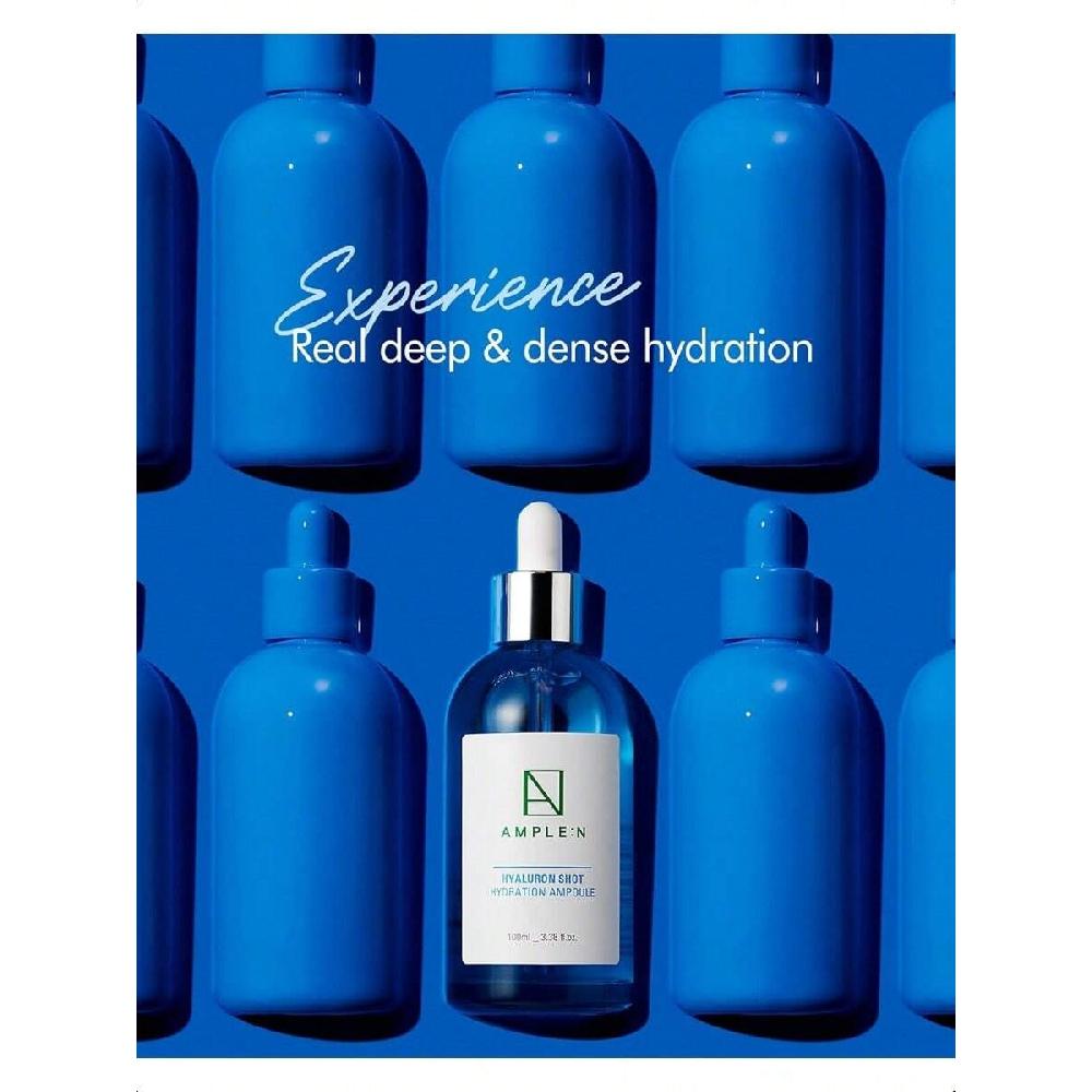 Riklig:N Hyaluron Shot Fuktgivande Serum 100ml Fylligt Ansiktsserum Ultrafuktande Fuktighetskräm för att Minska Rynkor och Återställa Vitalitet och Glöd