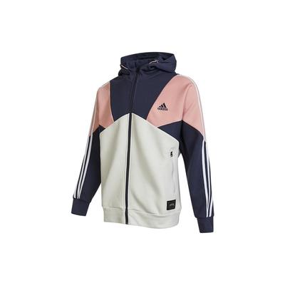 Logo Print Color Block Hooded Jacket Men Outerwear Multicolor HE7470