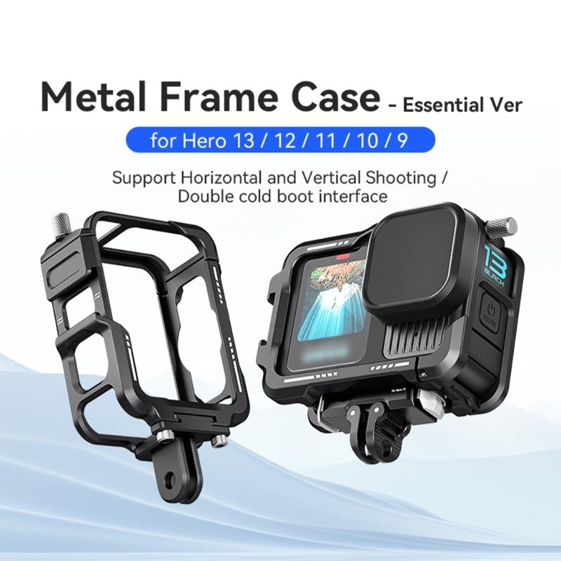 Aluminum Camera Cage Motorcycle Camera Mount Double Cold Shoe Mount Camera Bracktes set Simple Installation for 13