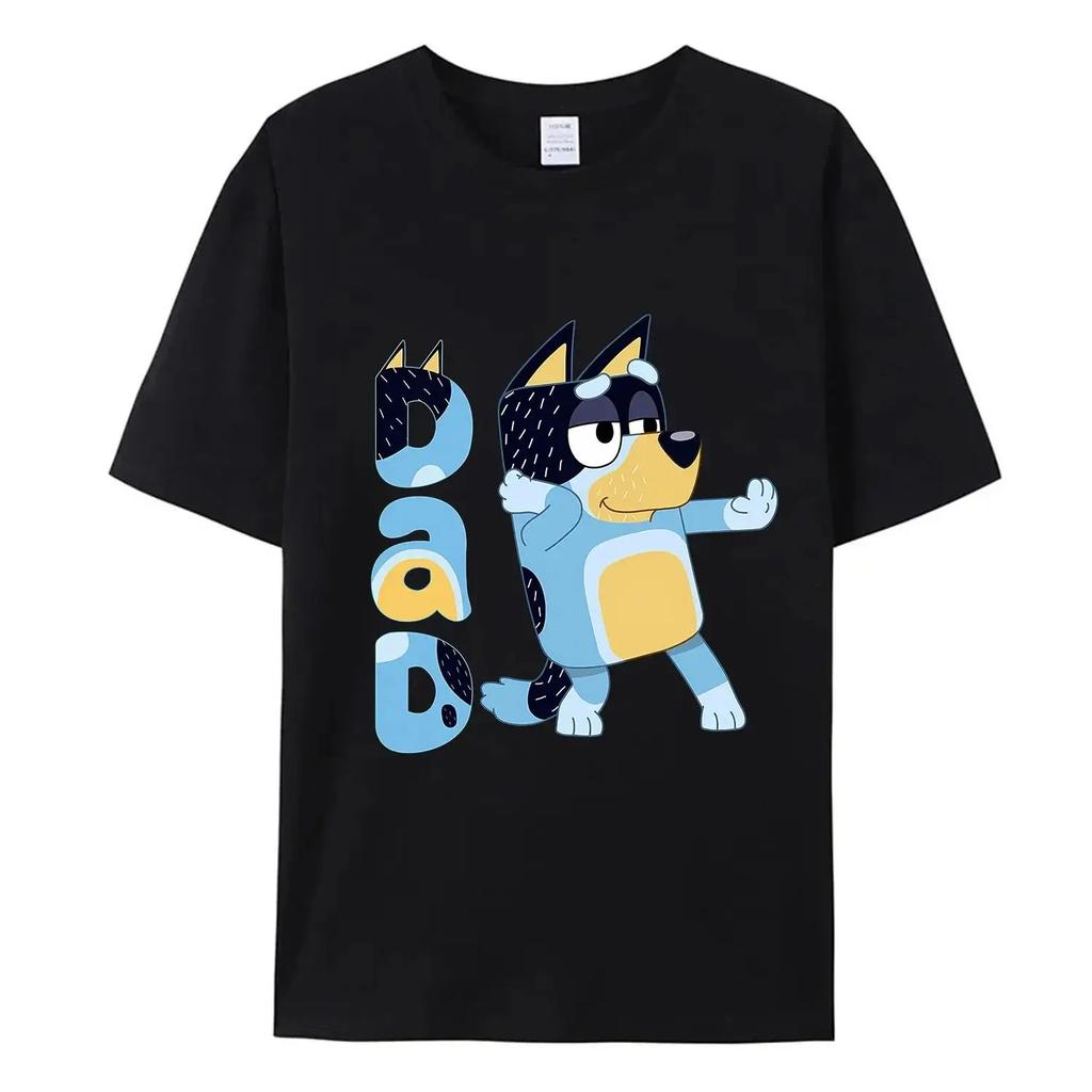 Mama und Papa Damen Herren T-Shirt Neu Süßes Oberteil Sommer Familien Set Animation Schwarzweiß T-Shirt Familienkleidung Geschenk