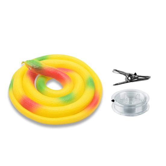 

1 комплект, 120 см, игрушка-шутка в виде змеи с 100-метровым зажимом для прозрачной линии, имитация красочной змеи из ПВХ на веревке, дразнящая друзей, хитрый реквизит, кляп для вечеринки, подарок K