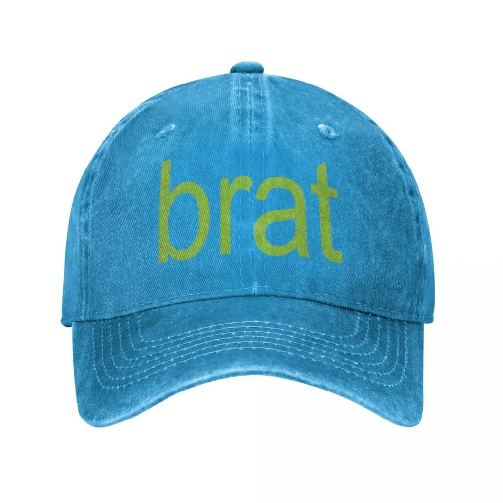 Brat Green Baseball Caps Fashion Distressed Denim Washed Charli XCX Album Sun Cap Unisex Style Outdoor Adjustable Caps Hat
